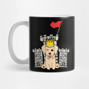 Funny golden retriever is the king of the castle Mug